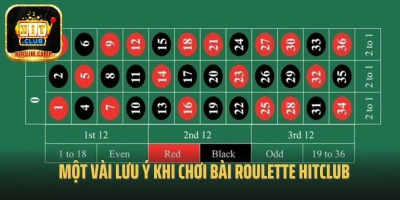 Một vài lưu ý khi chơi bài roulette hitclub